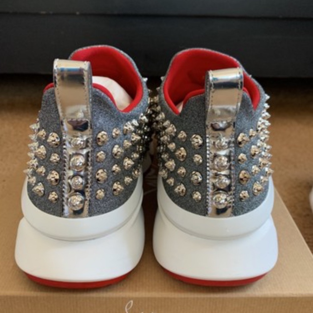 ✅SOLD✅CLouboutin Spiky Sock Donna Flat Neo LameSpike Gem - Picture 4 of 9